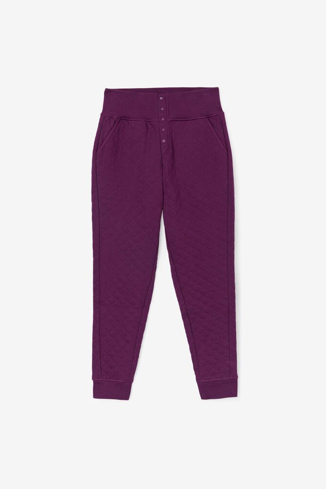 Fila Pants Womens Purple Finley High Rise Quilted Jogger - Ireland 08254-PTGX